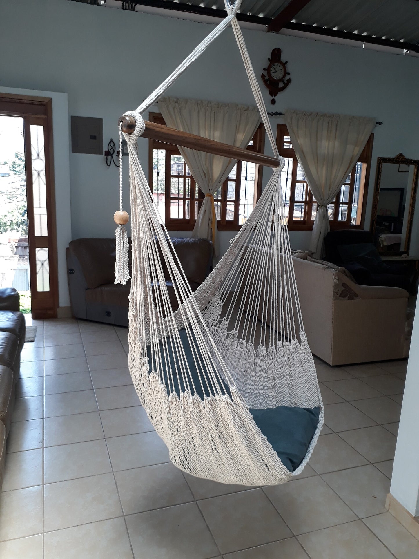 Beautiful Beige Hanging Chair - Natural Cotton | Columpiame