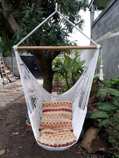 Beautiful Beige Hanging Chair - Natural Cotton | Columpiame