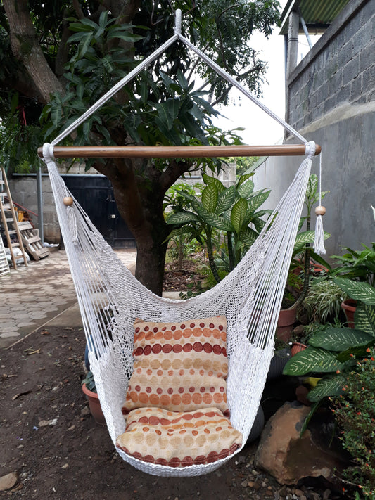 Beautiful Beige Hanging Chair - Natural Cotton | Columpiame