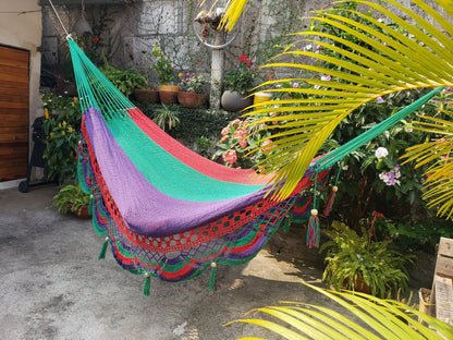 Multicolor Hammock Without Wood - 100% Natural Cotton | Columpiame